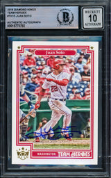 Juan Soto Autographed 2019 Panini Diamond Kings Card #TH15 New York Yankees Auto Grade Gem Mint 10 Beckett BAS #15773782