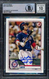 Juan Soto Autographed 2020 Bowman Card #10 New York Yankees Auto Grade Gem Mint 10 Beckett BAS #15773808