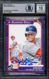 Juan Soto Autographed 2021 Donruss Diamond Kings Card #20 New York Yankees Auto Grade Gem Mint 10 Beckett BAS #15774050