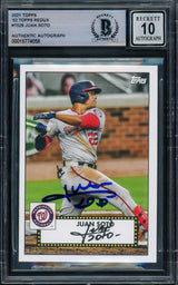 Juan Soto Autographed 2021 Topps 1952 Redux Card #T52-9 New York Mets Auto Grade Gem Mint 10 Beckett BAS #15774058