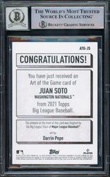 Juan Soto Autographed 2021 Topps Big League Art of the Game Card #ATG-JS New York Yankees Auto Grade Gem Mint 10 Beckett BAS #15774066