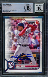 Juan Soto Autographed 2022 Bowman Card #10 New York Yankees Auto Grade Gem Mint 10 Beckett BAS #15774089