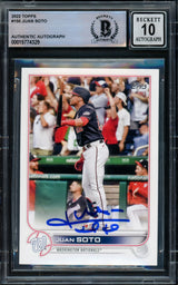 Juan Soto Autographed 2022 Topps Card #150 New York Yankees Auto Grade Gem Mint 10 Beckett BAS #15774329