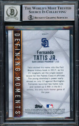 Fernando Tatis Jr. Autographed 2017 Bowman Chrome Draft Defining Moments Rookie Card #BDMFT San Diego Padres Auto Grade Gem Mint 10 Beckett BAS #15774514