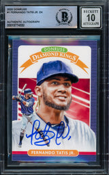 Fernando Tatis Jr. Autographed 2020 Donruss Diamond Kings Card #1 San Diego Padres Auto Grade Gem Mint 10 Beckett BAS #15774550