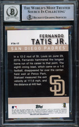 Fernando Tatis Jr. Autographed 2020 Topps Card #FTH-17 San Diego Padres Auto Grade Gem Mint 10 Beckett BAS #15774857