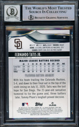Fernando Tatis Jr. Autographed 2021 Bowman Platinum Card #55 San Diego Padres Auto Grade Gem Mint 10 Beckett BAS #15774893