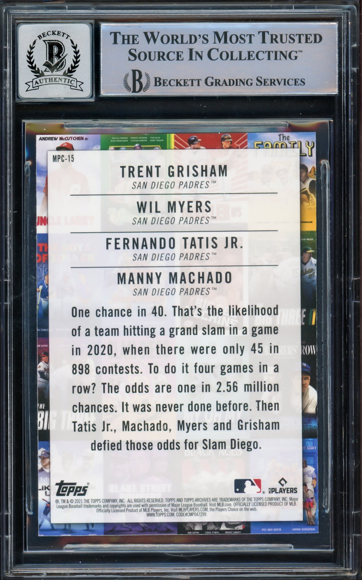 Fernando Tatis Jr. Autographed 2021 Topps Archives Card #MPC-15 San Diego Padres Auto Grade Gem Mint 10 Beckett BAS #15775104