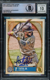 Fernando Tatis Jr. Autographed 2021 Topps Gypsy Queen Card #13 San Diego Padres Auto Grade Gem Mint 10 Beckett BAS #15775154