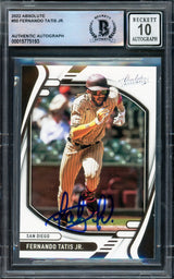 Fernando Tatis Jr. Autographed 2022 Panini Absolute Card #50 San Diego Padres Auto Grade Gem Mint 10 Beckett BAS #15775193