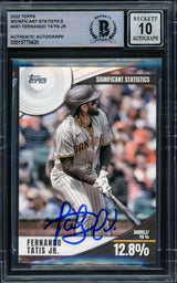 Fernando Tatis Jr. Autographed 2022 Topps Significant Statistics Card #SS-1 San Diego Padres Auto Grade Gem Mint 10 Beckett BAS #15775420