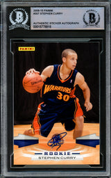 Stephen Curry Autographed 2009-10 Panini Rookie Card #307 Golden State Warriors Beckett BAS #15778818