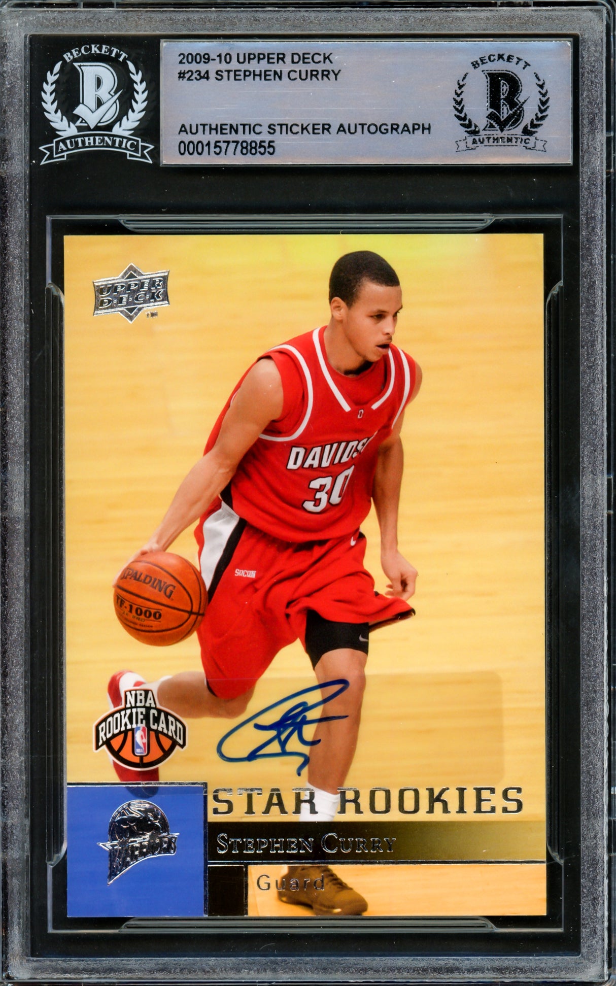 Stephen Curry Autographed 2009-10 Upper Deck Rookie Card #234 Golden State Warriors Beckett BAS #15778855