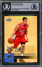 Stephen Curry Autographed 2009-10 Upper Deck Rookie Card #234 Golden State Warriors Beckett BAS #15778855