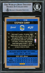 Stephen Curry Autographed 2011-12 Panini Past & Present Card #114 Golden State Warriors Beckett BAS #15779044