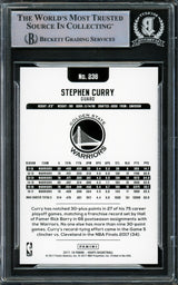 Stephen Curry Autographed 2017-18 Hoops Card #236 Golden State Warriors Beckett BAS #15779215