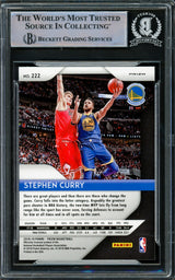 Stephen Curry Autographed 2018-19 Panini Silver Prizm Card #222 Golden State Warriors Beckett BAS #15779222