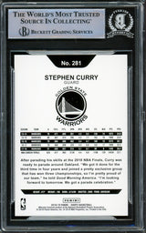Stephen Curry Autographed 2018-19 Hoops Card #281 Golden State Warriors Beckett BAS #15779272