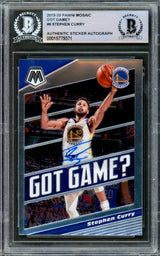 Stephen Curry Autographed 2019-20 Panini Mosaic Got Game? Card #9 Golden State Warriors Beckett BAS #15779371