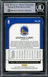 Stephen Curry Autographed 2019-20 Hoops Premium Stock Card #59 Golden State Warriors Beckett BAS #15779375