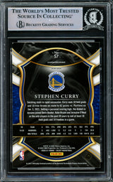 Stephen Curry Autographed 2020-21 Panini Select Blue Prizm Card #57 Golden State Warriors Beckett BAS #15779656