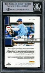 Wander Franco Autographed 2022 Donruss Optic The Rookies Rookie Card #TR1 Tampa Bay Rays Beckett BAS #15780156