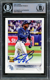 Wander Franco Autographed 2022 Topps Rookie Card #215 Tampa Bay Rays Beckett BAS #15780158