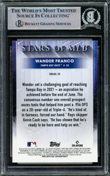 Wander Franco Autographed 2022 Topps Chrome Stars of MLB Rookie Card #SMLBC-20 Tampa Bay Rays Beckett BAS #15780213