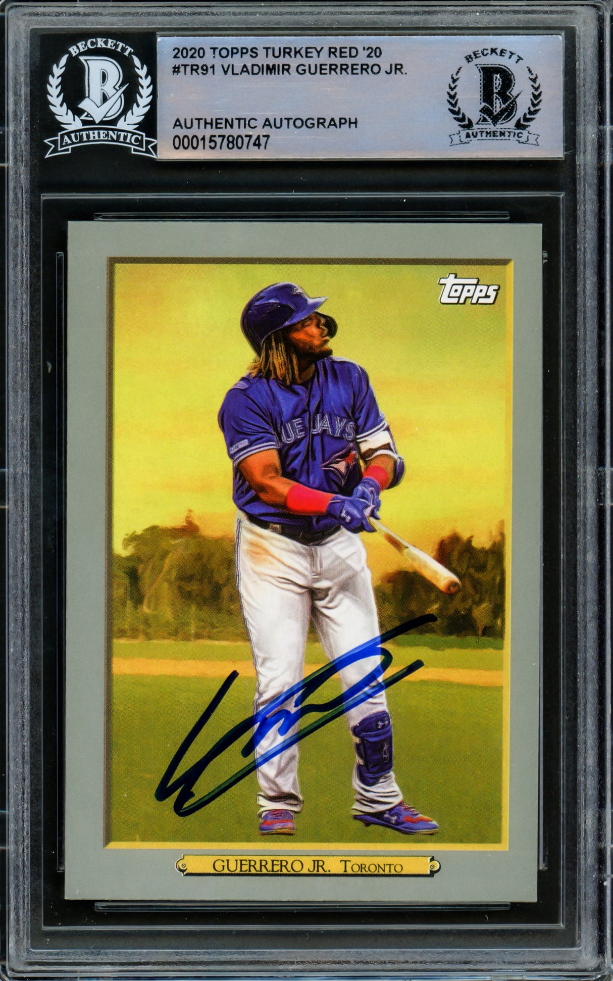 Vladimir Guerrero Jr. Autographed 2020 Topps Turkey Red Card #TR-91 Toronto Blue Jays Beckett BAS #15780747