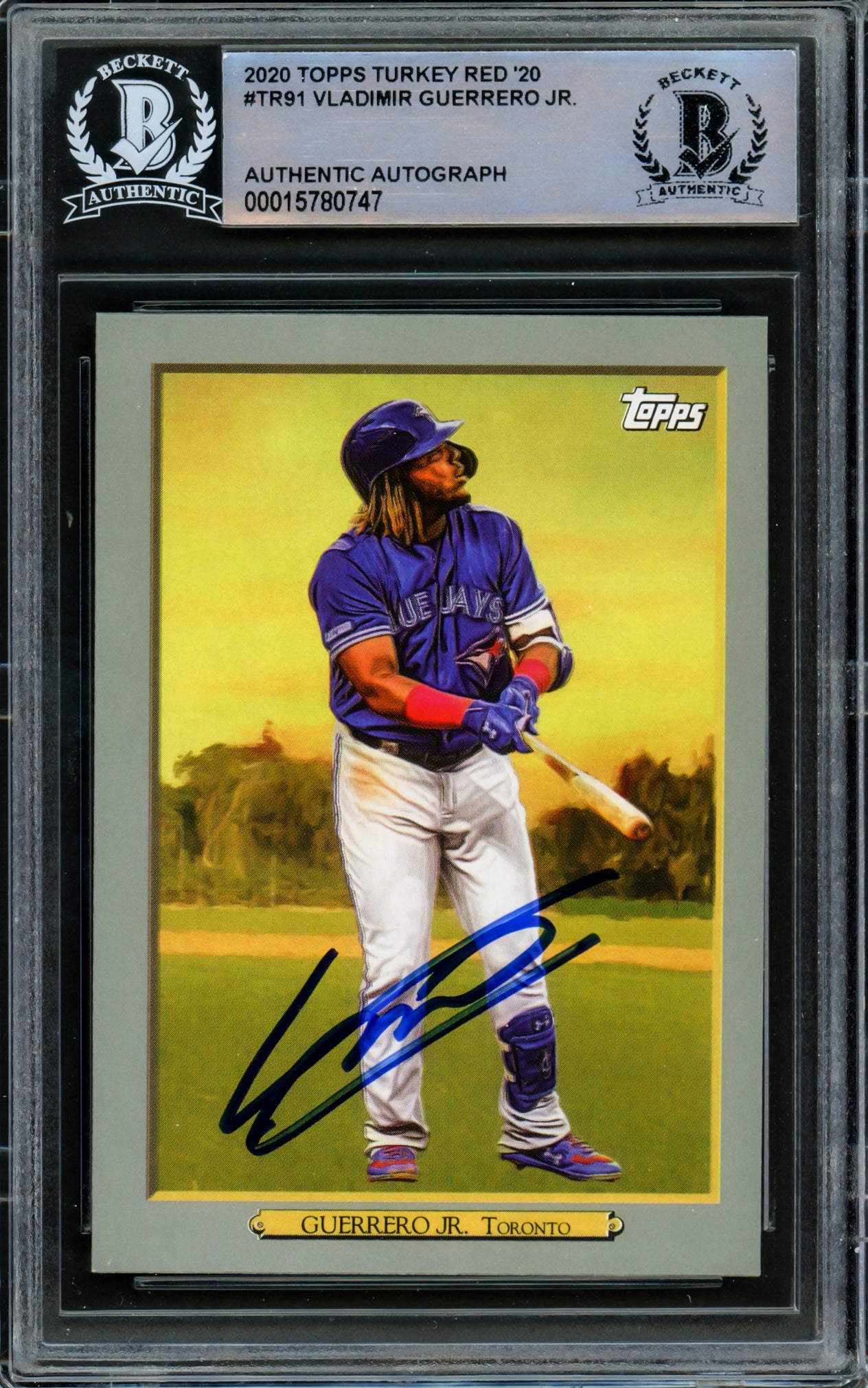 Vladimir Guerrero Jr. Autographed 2020 Topps Turkey Red Card #TR-91 Toronto Blue Jays Beckett BAS #15780747