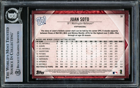 Juan Soto Autographed 2020 Topps National Baseball Card Day Card #30 New York Yankees Beckett BAS #15781710
