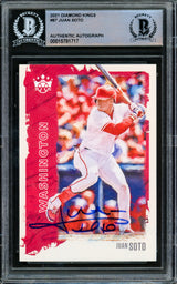 Juan Soto Autographed 2021 Donruss Diamond Kings Card #87 New York Yankees Beckett BAS #15781717