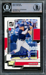 Juan Soto Autographed 2022 Donruss Card #225 New York Mets Beckett BAS #15781730