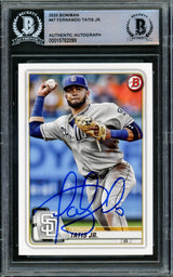 Fernando Tatis Jr. Autographed 2020 Bowman Card #47 San Diego Padres Beckett BAS #15782099