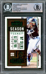 Fernando Tatis Jr. Autographed 2020 Panini Contenders Green Card #49 San Diego Padres Beckett BAS #15782105