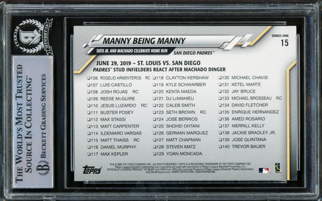 Fernando Tatis Jr. Autographed 2020 Topps Card #15 San Diego Padres Beckett BAS #15782115