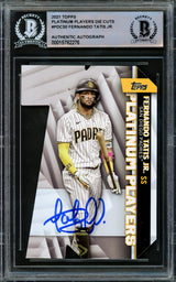 Fernando Tatis Jr. Autographed 2021 Topps Platinum Players Die Cuts Card #PDC-50 San Diego Padres Beckett BAS #15782276