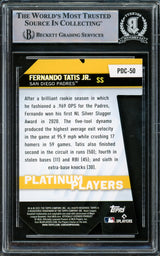 Fernando Tatis Jr. Autographed 2021 Topps Platinum Players Die Cuts Card #PDC-50 San Diego Padres Beckett BAS #15782276