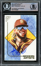 Fernando Tatis Jr. Autographed 2021 Topps Gallery Modern Artists Card #MA-1 San Diego Padres Beckett BAS #15782282