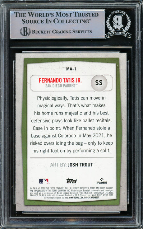 Fernando Tatis Jr. Autographed 2021 Topps Gallery Modern Artists Card #MA-1 San Diego Padres Beckett BAS #15782282