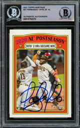 Fernando Tatis Jr. Autographed 2021 Topps Heritage Card #21 San Diego Padres Beckett BAS #15782370