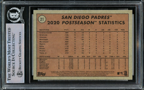 Fernando Tatis Jr. Autographed 2021 Topps Heritage Card #21 San Diego Padres Beckett BAS #15782370