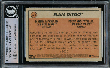 Fernando Tatis Jr. Autographed 2021 Topps Heritage High Number Combo Card #CC-5 San Diego Padres Beckett BAS #15782372