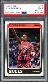 Scottie Pippen Autographed 1988 Fleer Rookie Card #20 Chicago Bulls PSA 7 Auto Grade Gem Mint 10 PSA/DNA #73035349