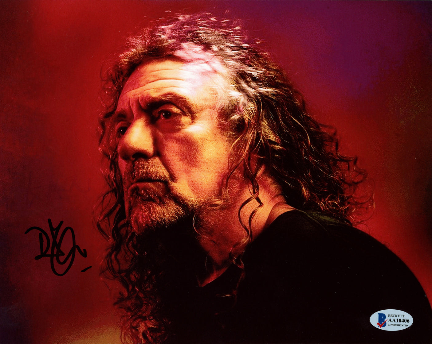Robert Plant Autographed 8x10 Photo Led Zeppelin (Removed Personalization) Beckett BAS #AA10406