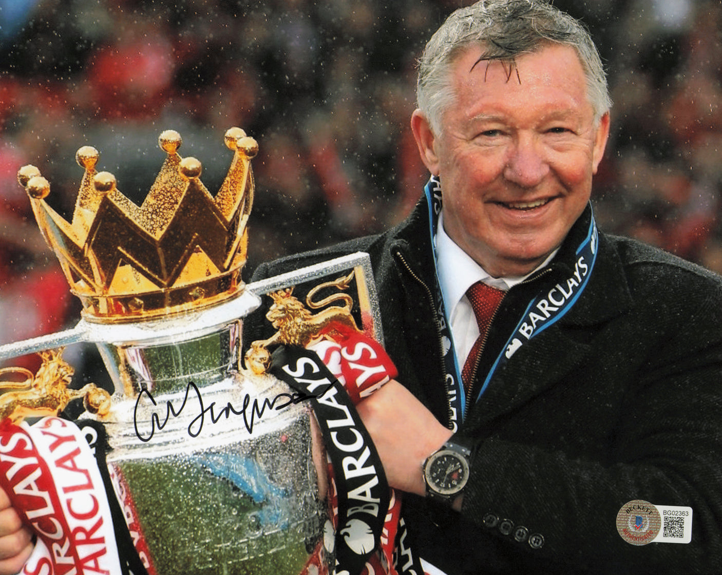 Sir Alex Ferguson Autographed 8x10 Photo Manchester United Beckett BAS QR #BG02363