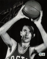Bob Cousy Autographed 8x10 Photo Boston Celtics "Thanks For Your Wishes" Beckett BAS QR #BJ14913