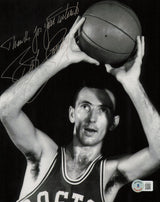 Bob Cousy Autographed 8x10 Photo Boston Celtics "Thanks For Your Wishes" Beckett BAS QR #BJ14913