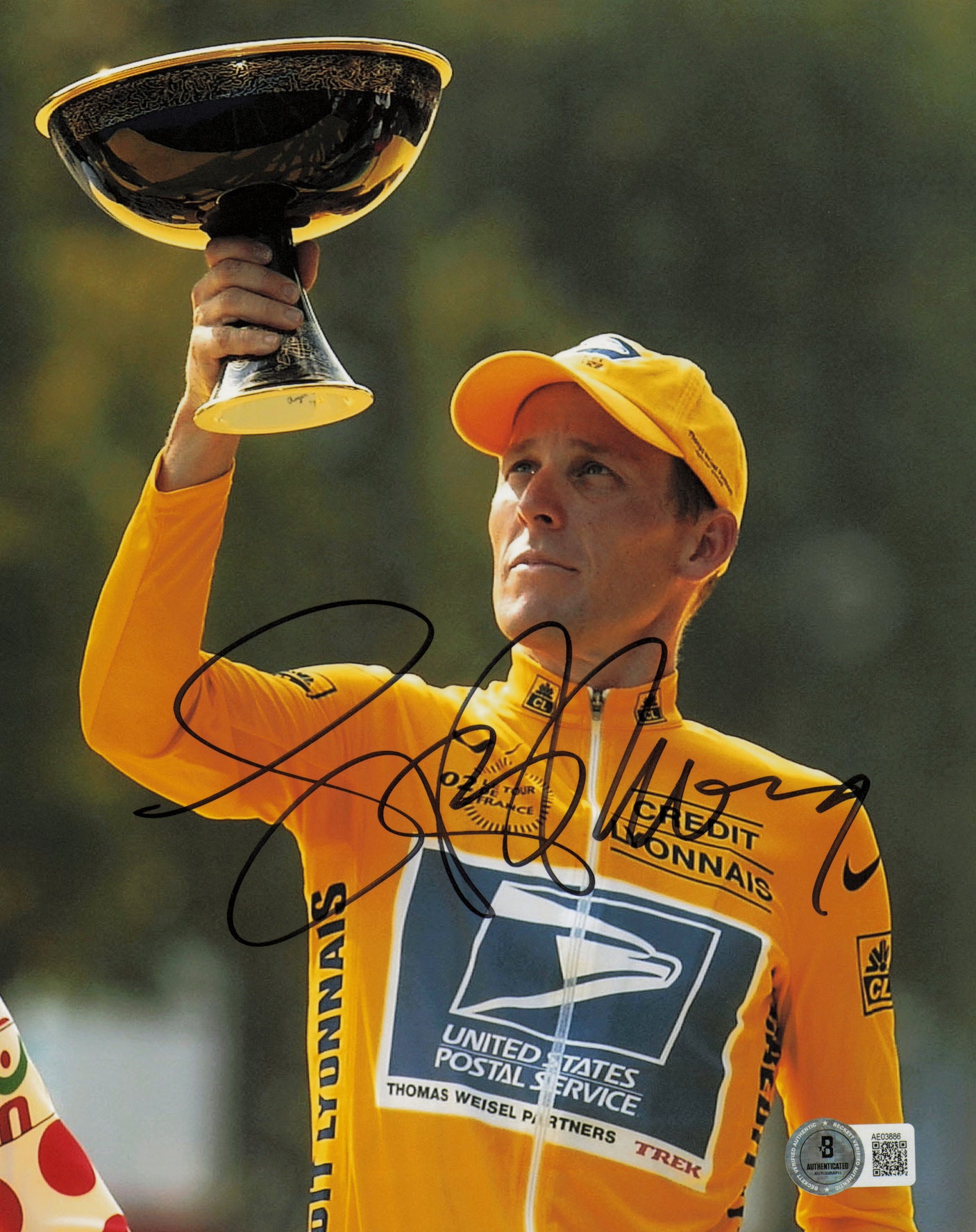 Lance Armstrong Autographed 8x10 Photo Cycling Beckett BAS #AE03886