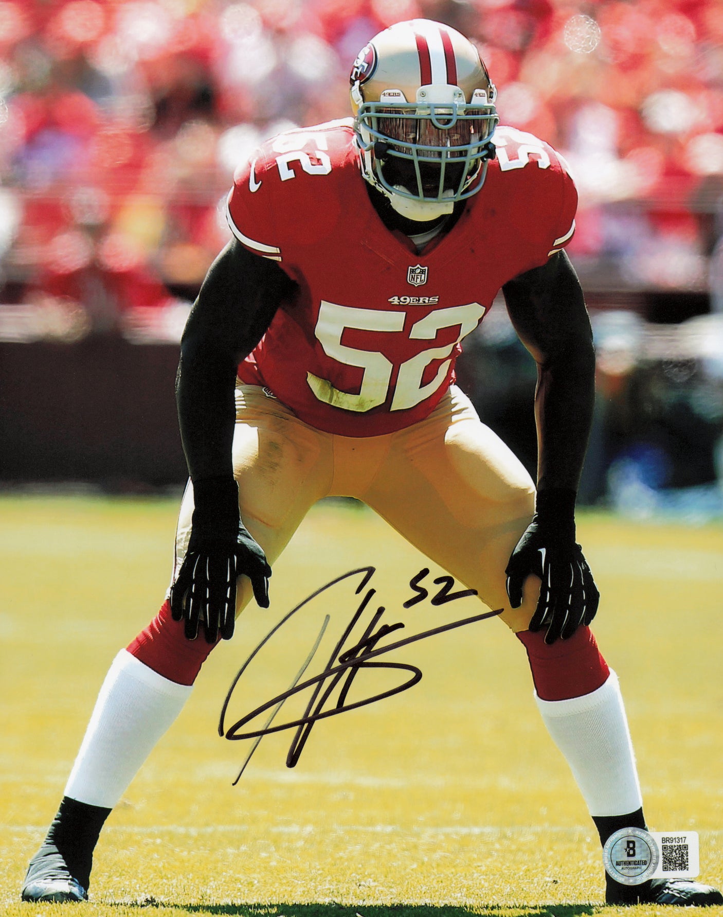 Patrick Willis Autographed 8x10 Photo San Francisco 49ers Beckett BAS QR #BR91317